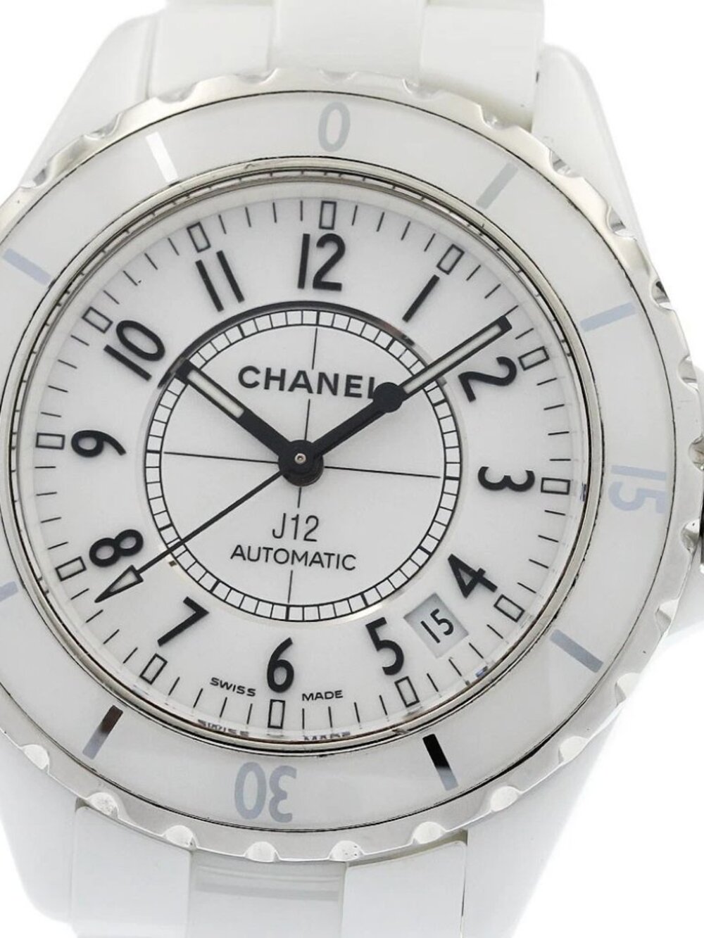 CHANEL J12 H0970 White ceramic date white Dial Automatic Men's Watch_968253